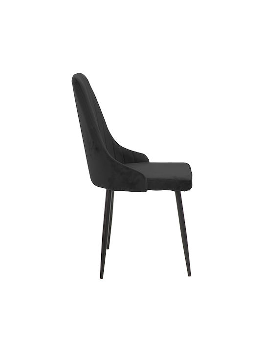 Azori Dining Chairs Metallic Black 2pcs 49x55x85cm