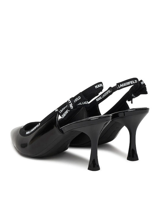Pointed Toe Heels in Black Patent Leather