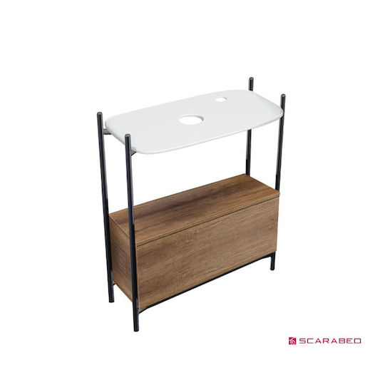 Scarabeo Blat fără Lavoar L74xW43xH77.5cm Alb mat