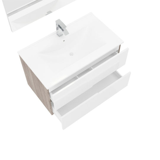 Savinidue Eva Countertop with Sink & Mirror L60xW47xH53cm White