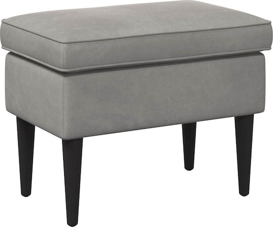 Samt Fußhocker Hellgrau 55x35x41cm