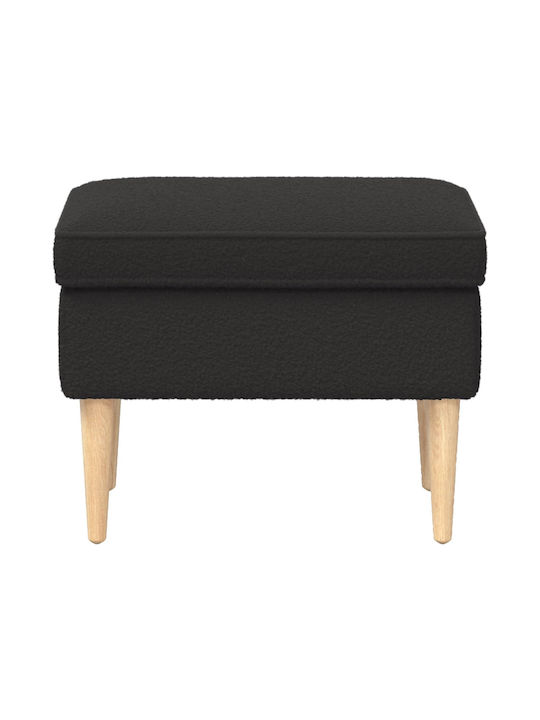 Fabric Upholstered Black Footstool 55x35x41cm