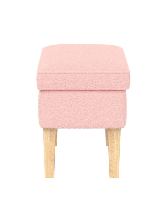 Fabric Upholstered Footstool Pink 55x35x41cm
