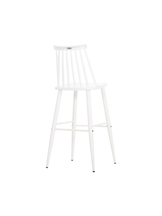 Bar Stool with Backrest from Polypropylene Vanessa White