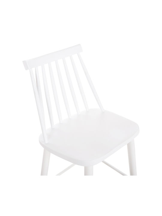 Bar Stool with Backrest from Polypropylene Vanessa White