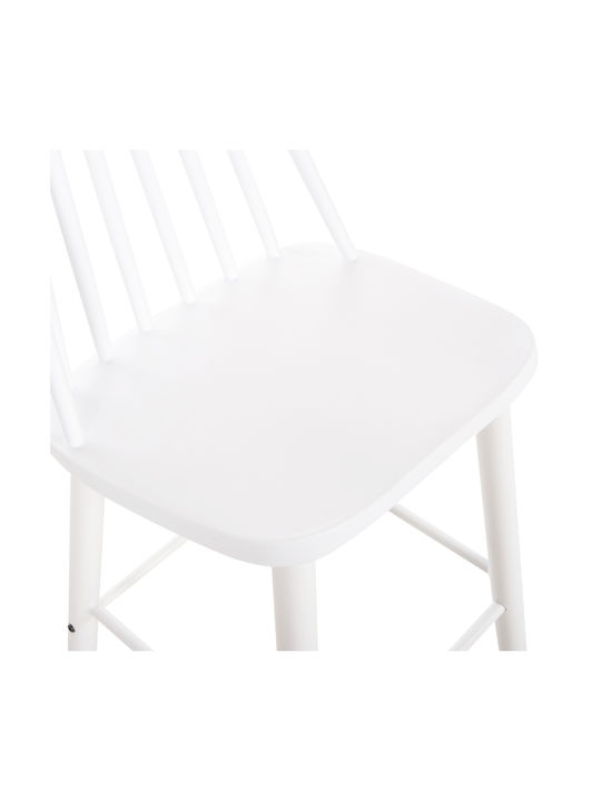 Bar Stool with Backrest from Polypropylene Vanessa White