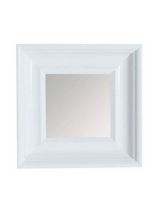 BD art Wall Mirror with White Wooden Frame 35x35cm