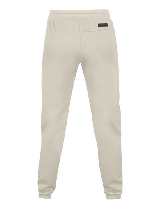 Herren-Sweatpants Glänzende Jogginghose mit Gummizug Beiges/Schwarz