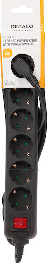 Deltaco Power Strip 6 Sockets with Cable 5m