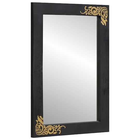 vidaXL Countertop with Sink, Mirror & Column L62xW58xH33cm Black