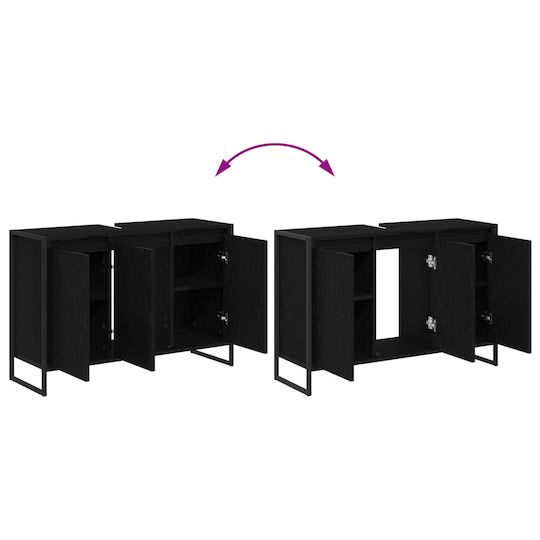 vidaXL Countertop without Sink L90xW30xH60cm Black Beech
