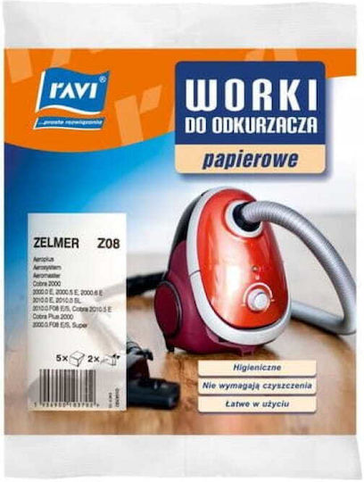 RAVI Σακούλες Σκούπας 5τμχ Συμβατή με Σκούπα Zelmer / Universal