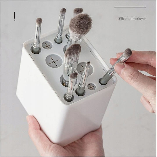 Ecarla Make-up Zubehör Organizer 12 Stück Trocknungsbehälter 22x10,5x8cm Weiß Cb71b