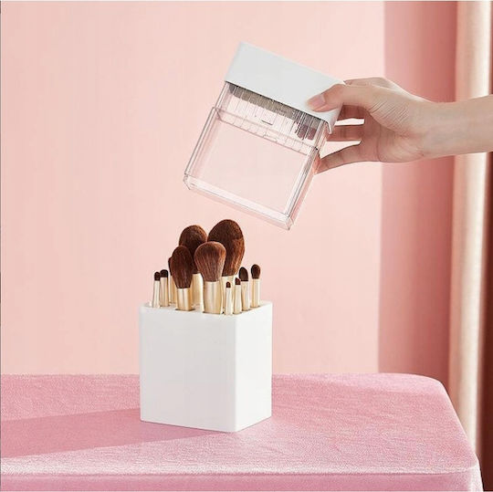Ecarla Make-up Zubehör Organizer 12 Stück Trocknungsbehälter 22x10,5x8cm Weiß Cb71b