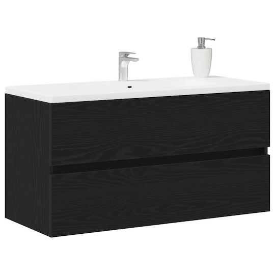 vidaXL Πάγκος με Νιπτήρα Μ90xΒ38.5xΥ45cm Μαύρη Δρυς vidaXL Πάγκος με Νιπτήρα Μ90xΒ38.5xΥ45cm Μαύρη Δρυς