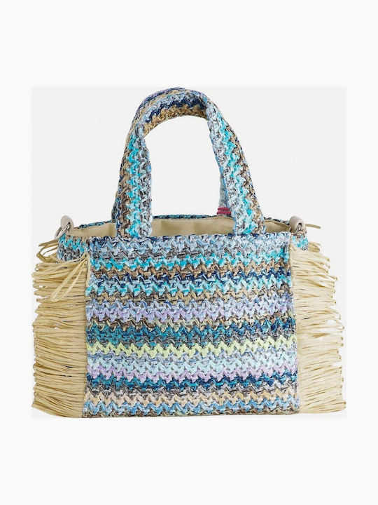 Fabric Women's Tote Handbag Blue