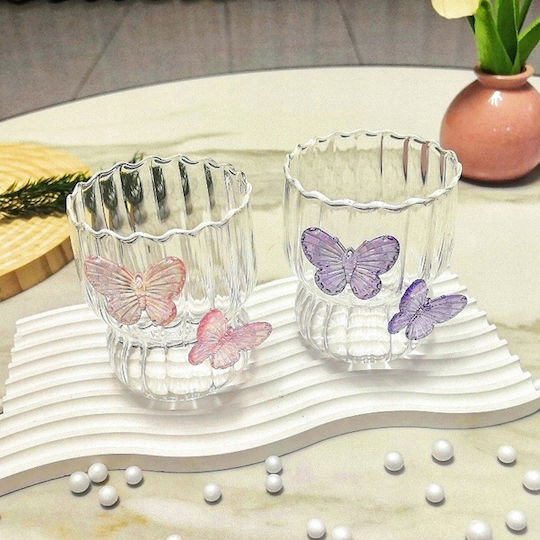 ecarla Ποτήρι Καφέ/Freddo από Γυαλί Μωβ 260ml SZK162