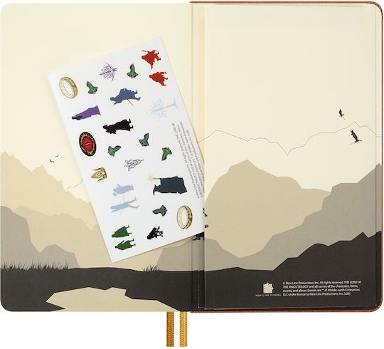 Moleskine Lord Rings Limited Edition Σημειωματάριο Ριγέ με Σκληρό Εξώφυλλο Πορτοκαλί