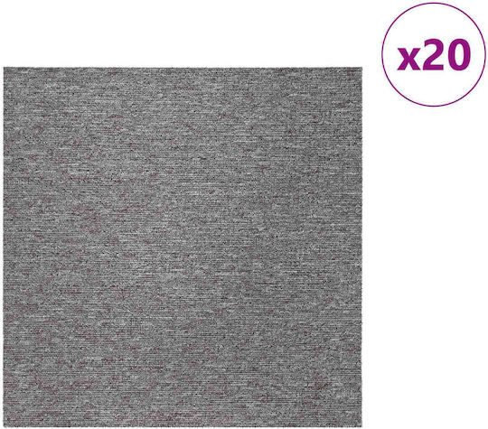 vidaXL Set Plastic Floor with 20 Tiles L50xW50cm Brown