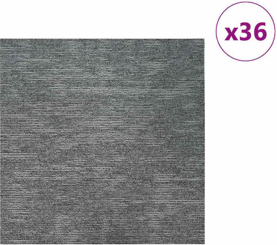 vidaXL Set Plastikböden mit 36 Fliesen M50xP50cm Grau