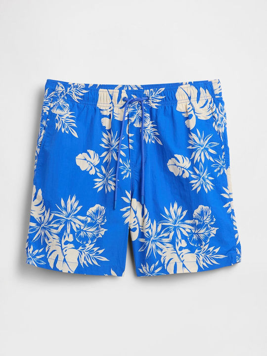 Men's Swimwear Shorts Blue Floral Floral