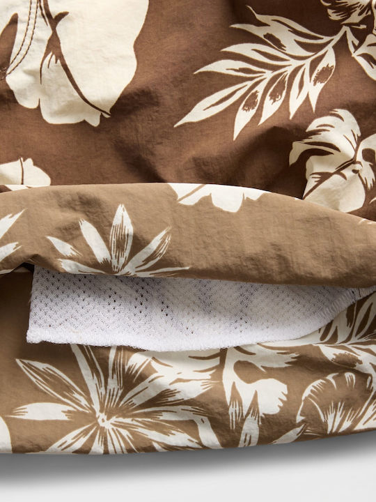 Men's Swimwear Shorts Brown Floral Floral