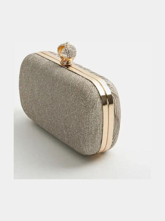 Τσαντάκι Clutch Ανάγλυφο Glitter Χρυσό Μέγεθος One Size Χρυσό