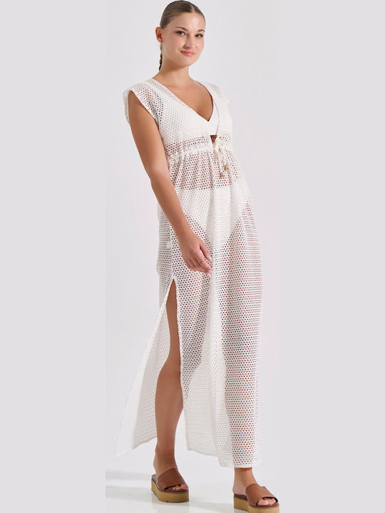 Milena by Paris Women's Mini White Beach Caftan 040307-White