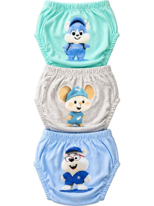 Poopes Σετ Παιδικά Εσώρουχα Πάνες 3τμχ Πολυχρωμο