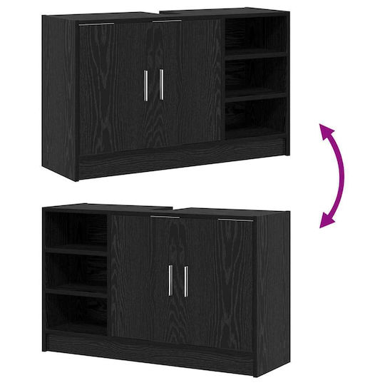vidaXL Blat fără Lavoar L90xW29xH55cm Black Oak