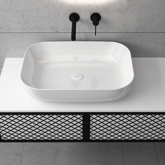 Orabella 100 Countertop with Sink L50xW45xH25cm White/Black