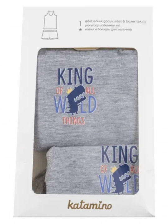 Online Set Kids Gray Sleeveless Undershirts