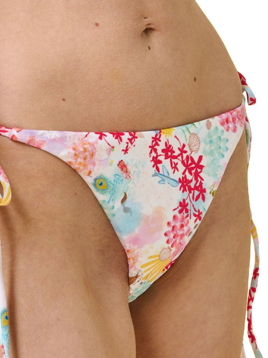 Bikini Slip with Laces Red-White-Blue