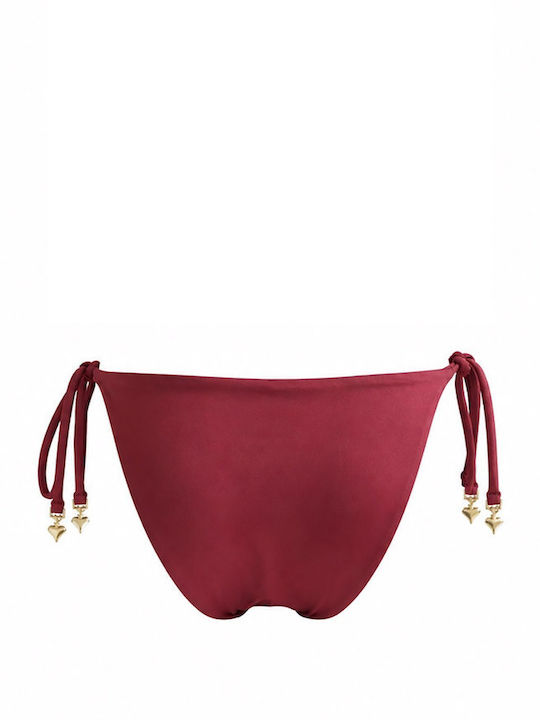 Bikini Slip με Κορδονάκια Κόκκινο