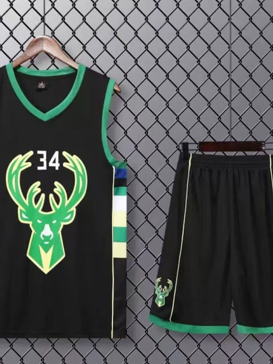 King Мъжки Комплект Баскетбол Antetokounmpo Черен