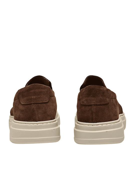 Suede Men's Loafers in Brown Colour