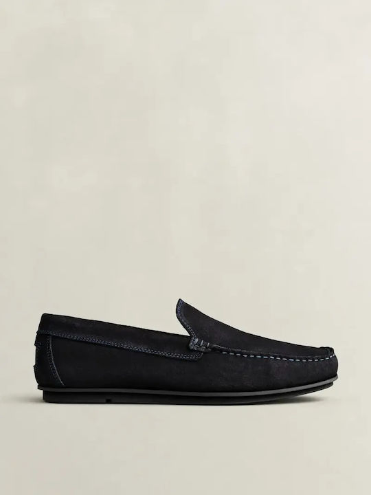 Wilmon Leather Men's Loafers in Blue Colour