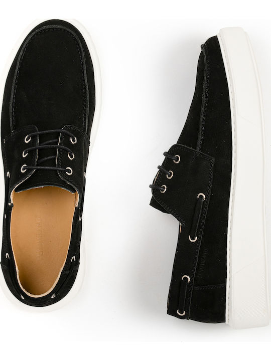 Leather Men's Moccasins In Black Colour