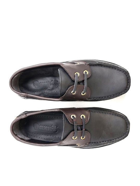 Leather Men's Boat Shoes in Brown Color