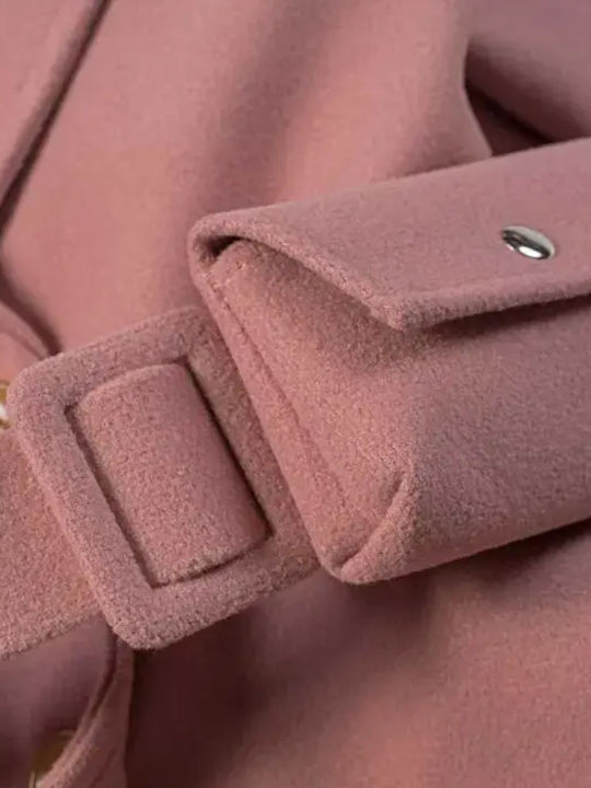 Kids Long Coat with Lining Pink