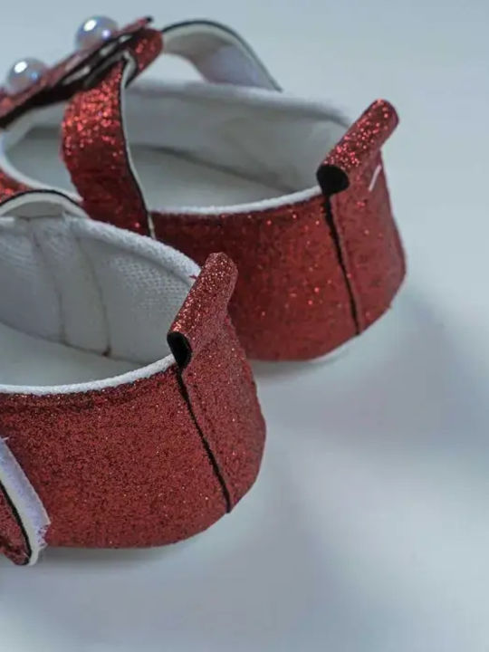 On Line Soft-Sole Baby Pumps Red