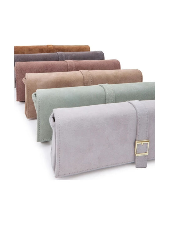Leather Women's Shoulder Bag Suede Beige 232-Feminine Beige Small