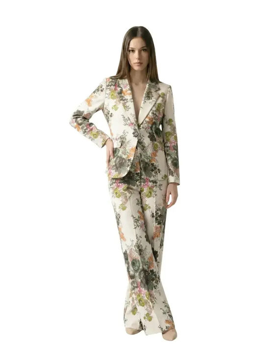 Damen Blumen Set mit Hose in Regulärer Passform Floral