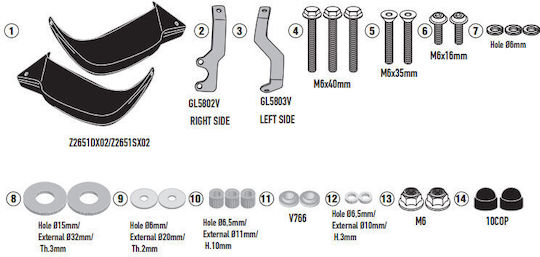 Kappa Hand Guards Triumph Speed 400 24-26 Khp6424b Black