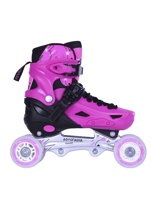 Athlopaidia Inline Adjustable Rollers Pink Children