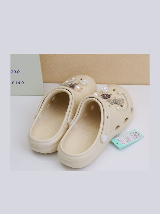 Women's Beige Clogs