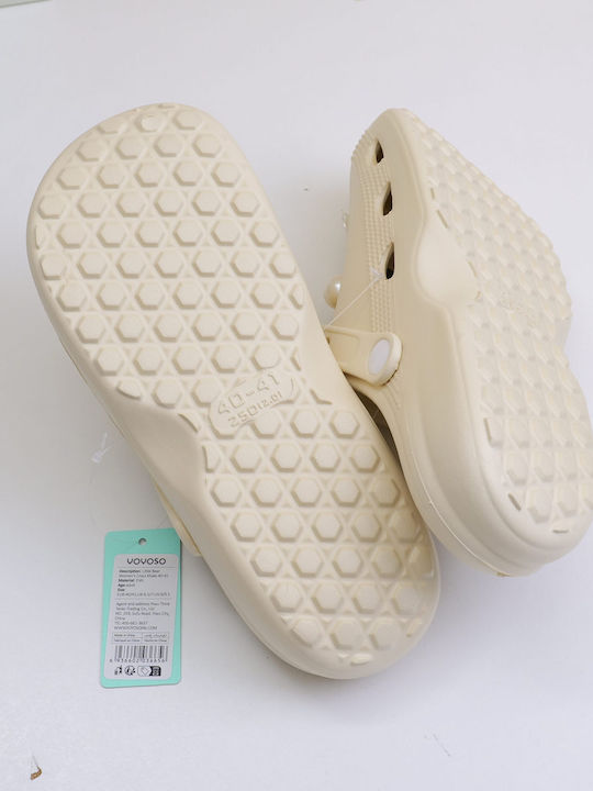 Women's Beige Clogs