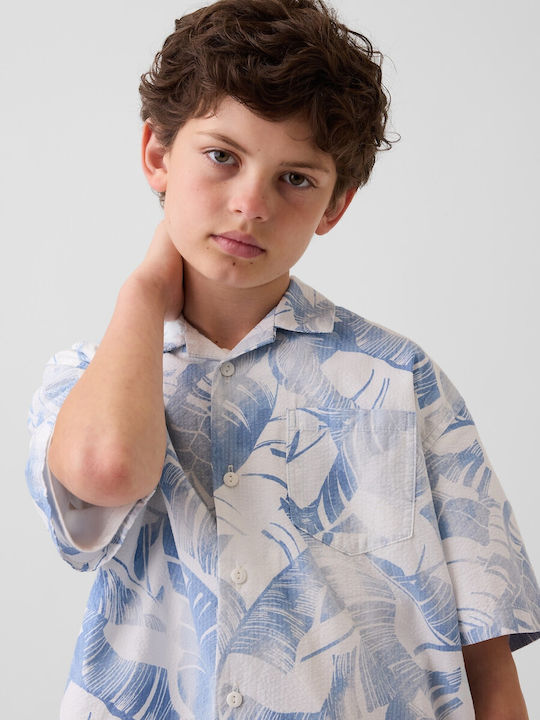 Kids Floral Short-Sleeved Shirt White Floral