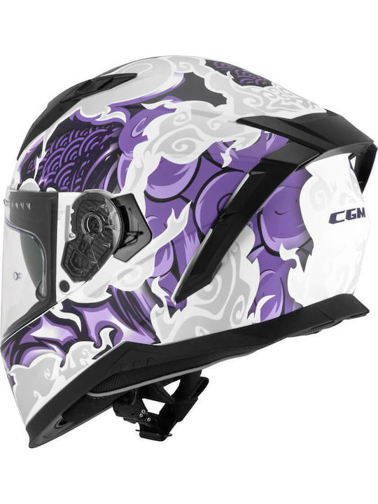 CGM Blast Cloud Full Face με Sun Visor ECE 22.06 311F White / Violet Matt CGM Blast Cloud Full Face με Sun Visor ECE 22.06 311F White / Violet Matt