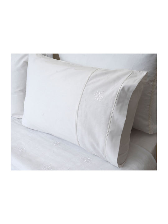 Viopros Set Bed Sheets Super King 240x260cm White 4 Pieces